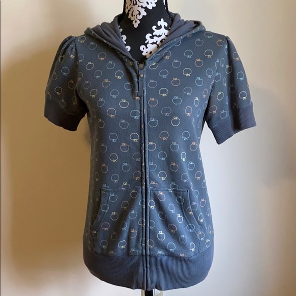 Aeropostale Short Sleeve Zip Up Hoodie - Picture 1 of 8